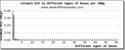 beans vitamin b12 per 100g